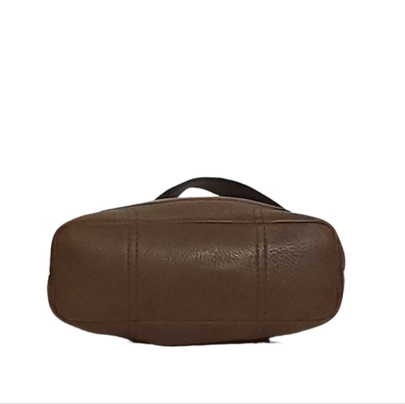 Vintage Coach Chelsea Pebbled North South Turn Lock Hobo Bag in Dark Brown 10947 - Picture 6 of 12